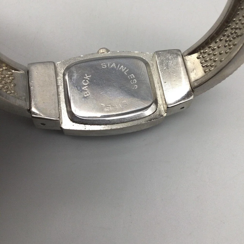 USS Womens Watch 21mm Blue Dial Silver Tone Marcasite Style Bangle New Battery
